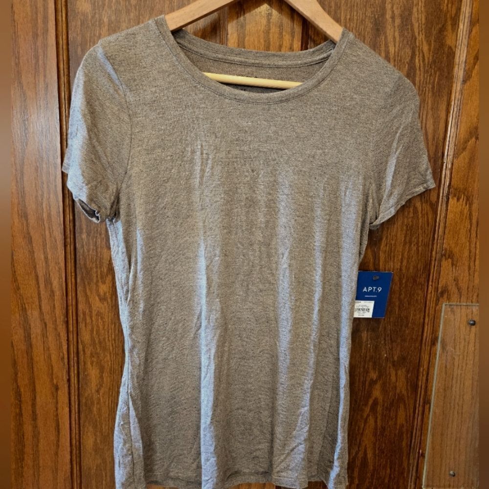 Apt. 9 Gray Short Sleeve Crewneck Tee